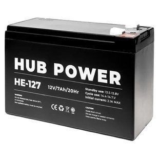 Hub Power НЕ-127 7А&bull;г 12В Свинцево-кислотна акумуляторна батарея 99-00021359 фото