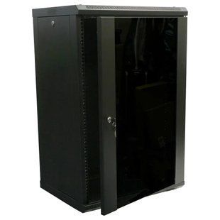 Hypernet WMNC-18U-FLAT- BLACK Шафа коммутаційна настінна 18U 600x450 розбірна 99-00011908 фото
